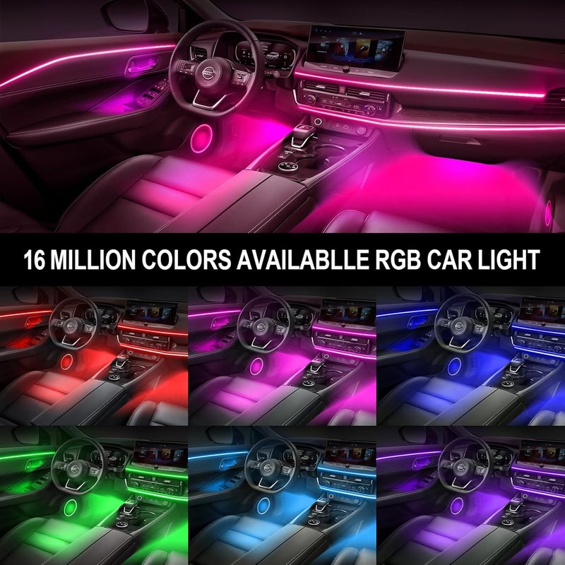WEBUPAR RGB Acrylic Ambient Lighting Car Lights, LED Strip Lights with APP Control, 593 LEDs Interior Car Lights, 6 in 1 Neon Car Ambient Lighting Kit - Image 4